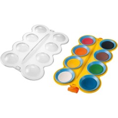 Aquarelles Pelikan Kids - Puits séparables - Pinceau géant inclus - Facile à diluer - Résistant à la lumière - Boîte avec