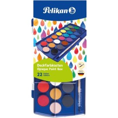 ✅ Aquarelles scolaires Pelikan - 22 couleurs - Faciles à diluer - Résistantes à la lumière - Comprend 1 pinc en stock