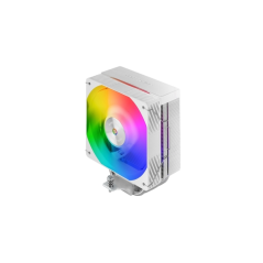 Refroidisseur de processeur Mars Gaming MCPU-X4ARGB (220 W) - Ventilateur PWM 120 mm - Éclairage ARGB - 4 caloducs HCT - Blanc