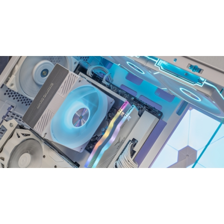 Refroidisseur de processeur Mars Gaming MCPU-X4ARGB (220 W) - Ventilateur PWM 120 mm - Éclairage ARGB - 4 caloducs HCT - Blanc