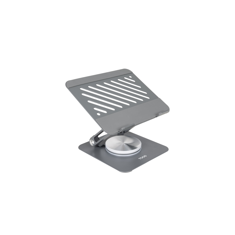 Support pour ordinateur portable Tooq jusqu'à 13" - Rotation à 360° - Pliable et portable - Gris
