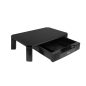 Support pour écran ou ordinateur portable Tooq - Grand tiroir - Patins antidérapants - Hauteur réglable - Poids max. 20 kg