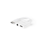 Convertisseur Nanocable USB-C vers audio 48 kHz - USB-C/M-1xJACK 3.5/H + USB-C/H PD 60 W - 11,5 cm - Blanc