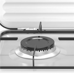 Cuisinière à gaz 3 feux Muvip Vulcano - Housse de protection - Pieds en caoutchouc - Surface émaillée - Brûleur amovible - 57,7