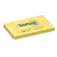 Lot de 12 blocs de 100 notes adhésives repositionnables à carreaux (76 x 127 mm) - 100 % PEFC - Jaune clair