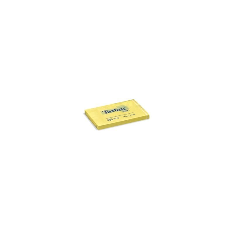 Lot de 12 blocs de 100 notes adhésives repositionnables à carreaux (76 x 127 mm) - 100 % PEFC - Jaune clair