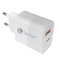 Chargeur universel Leotec 20 W - 1 USB-C PD + 1 USB-A - Blanc