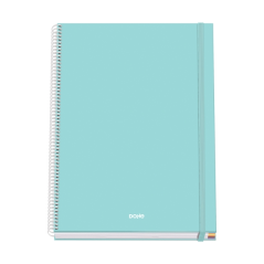 Cahier à spirale Dohe Serenity A4, 100 feuilles microperforées, quadrillage 5 mm, couverture rigide, carton ligné, fermeture