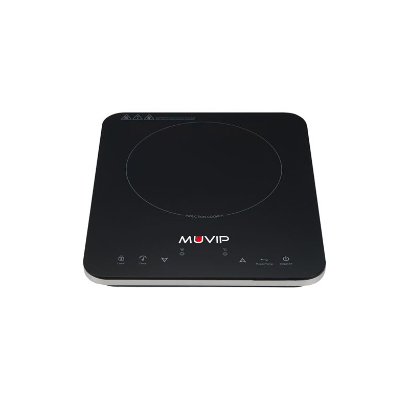 Cuisinière à induction Muvip 2000 W - 10 niveaux de puissance - Minuterie - Contrôle de surchauffe - Sécurité enfant