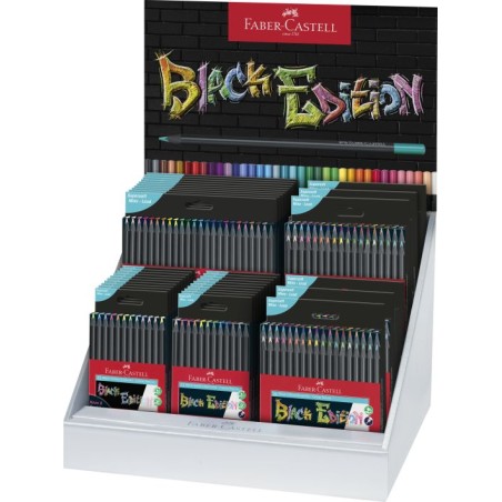 ✅ Faber-Castell Black Edition Lot de 36 trousses de couleurs assorties - Mine super douce - Bois noir - Idéal p en stock
