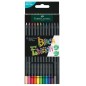 Faber-Castell Black Edition Lot de 12 Crayons de Couleur - Mine Super Douce - Bois Noir - Idéal pour Dessiner sur Papier Clair