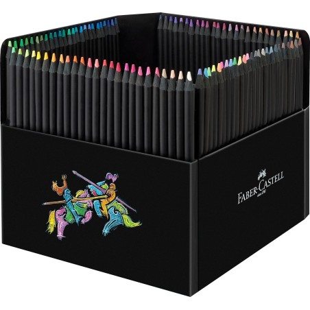 Faber-Castell Black Edition Pack de 100 Crayons de Couleur - Mine Super Douce - Bois Noir - Idéal pour Dessiner sur Papier
