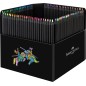 Faber-Castell Black Edition Pack de 100 Crayons de Couleur - Mine Super Douce - Bois Noir - Idéal pour Dessiner sur Papier