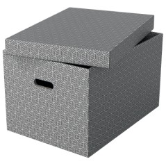 Esselte Pack de 3 Grandes Boîtes de Rangement avec Couvercles 355x305x510mm - Carton 100% Recyclé et Recyclable - Poignées