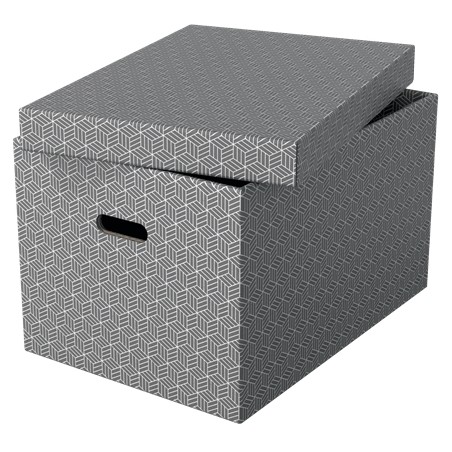 Esselte Pack de 3 Grandes Boîtes de Rangement avec Couvercles 355x305x510mm - Carton 100% Recyclé et Recyclable - Poignées