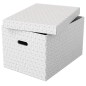 Esselte Pack de 3 Grandes Boîtes de Rangement avec Couvercles 355x305x510mm - Carton 100% Recyclé et Recyclable - Poignées