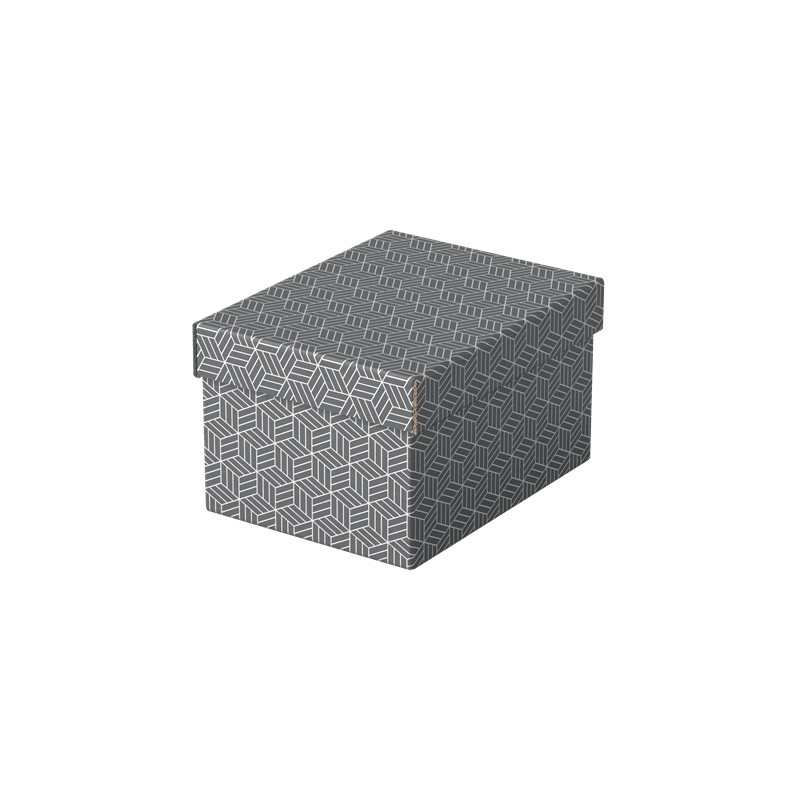 Esselte Pack de 3 Petites Boîtes de Rangement avec Couvercles 200x150x255mm - Carton 100% Recyclé et Recyclable - Design Gris