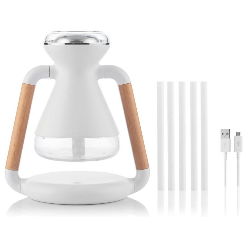 Diffuseur d'arômes et humidificateur 3-en-1 Innovagoods Misvolt - Chargeur sans fil - Réservoir de 230 ml - Fonctionnement