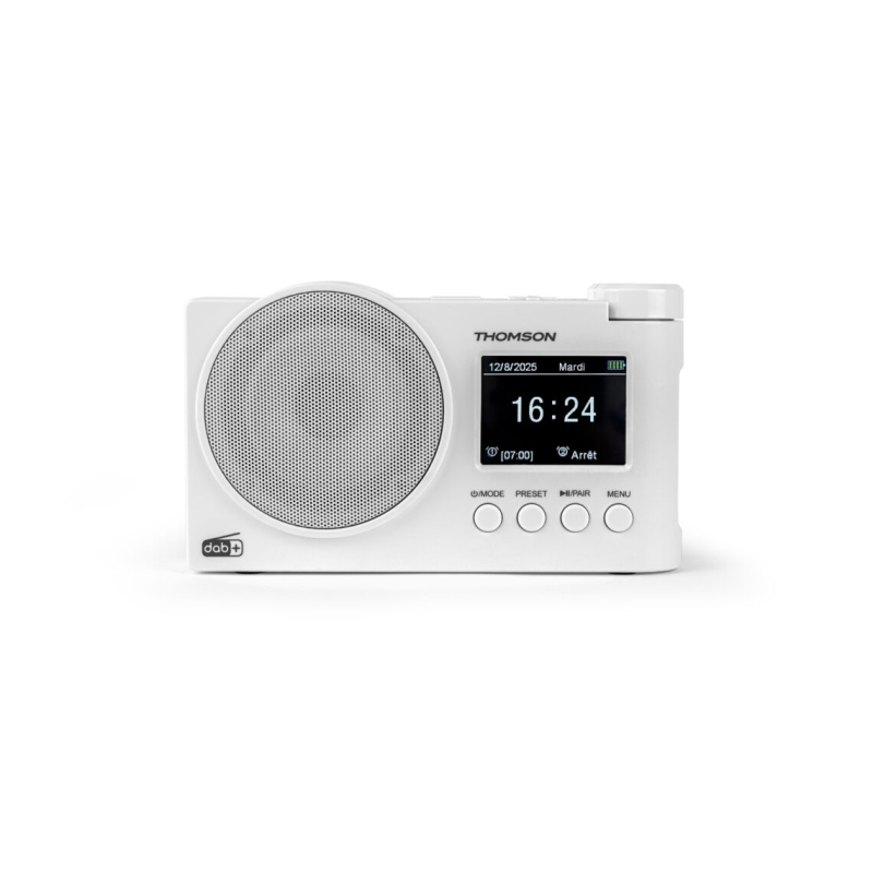 Radio FM Thomson DAB+ avec haut-parleur Bluetooth - 30 préréglages DAB+ et 30 préréglages FM - Mise à jour automatique des