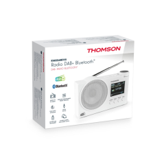 Radio FM Thomson DAB+ avec haut-parleur Bluetooth - 30 préréglages DAB+ et 30 préréglages FM - Mise à jour automatique des