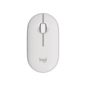 Souris sans fil USB Logitech Pebble Mouse 2 M350s 1000 dpi - Multi-appareils - Utilisation ambidextre - Couleur blanche