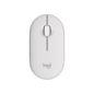 Souris sans fil USB Logitech Pebble Mouse 2 M350s 1000 dpi - Multi-appareils - Utilisation ambidextre - Couleur blanche