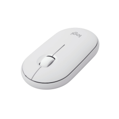 Souris sans fil USB Logitech Pebble Mouse 2 M350s 1000 dpi - Multi-appareils - Utilisation ambidextre - Couleur blanche
