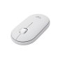 Souris sans fil USB Logitech Pebble Mouse 2 M350s 1000 dpi - Multi-appareils - Utilisation ambidextre - Couleur blanche