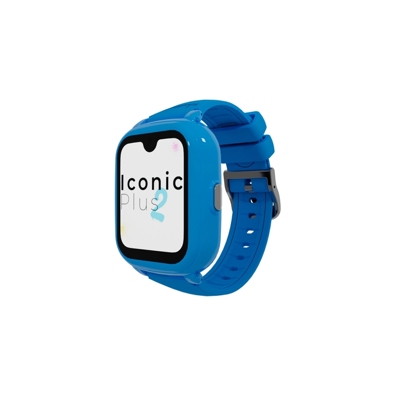 Montre connectée Savefamily Iconic Plus 2 pour enfants avec GPS et appels - IP67 - Batterie 850 mAh - IA - Bleu