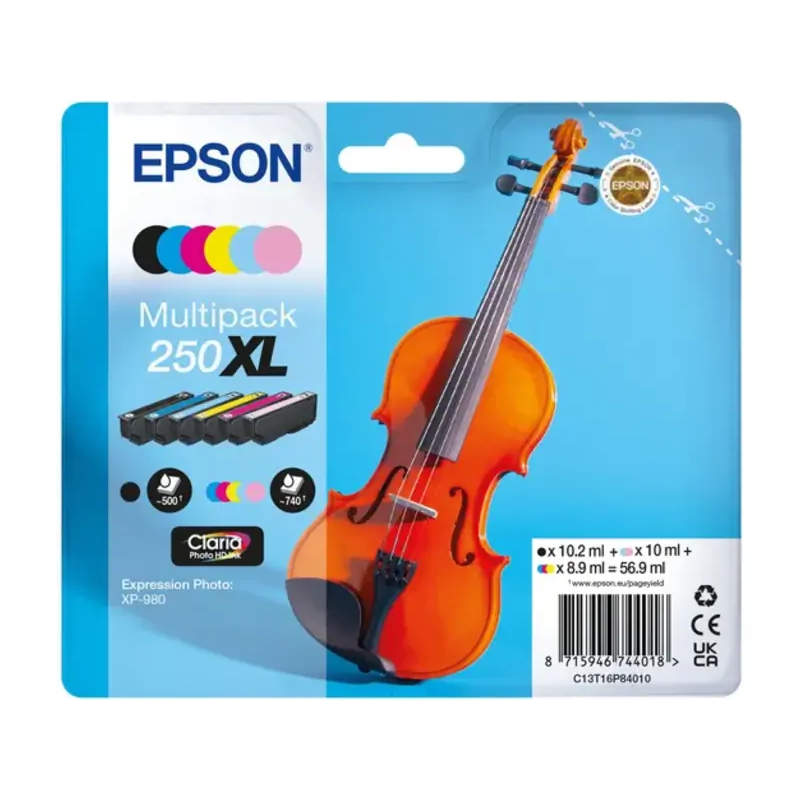 Pack de 6 cartouches d'encre Epson 250XL - C13T16P84010
