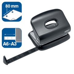 Perforatrice Rapid Eco - Perfore jusqu'à 20 feuilles - Vidage facile - Perforatrices de 5,5 mm - Fabriquée avec 74 % de