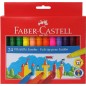 Faber-Castell Jumbo Pack de 24 marqueurs à pointe épaisse - Encre lavable à base d'eau - Couleurs assorties