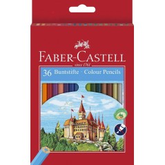✅ Faber-Castell Classic Color Pack de 36 crayons de couleur hexagonaux - Résistance à la rupture - Couleurs as en stock