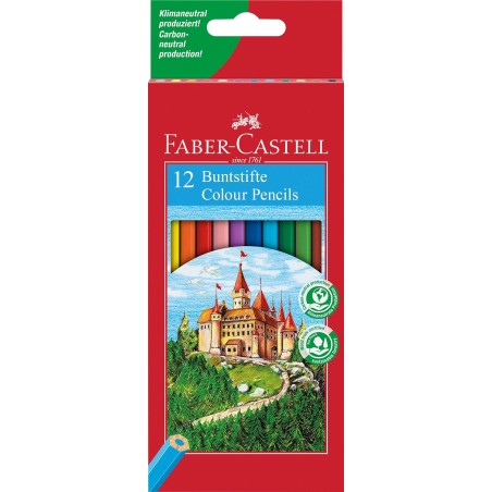 ✅ Faber-Castell Classic Color Pack de 12 crayons de couleur hexagonaux - Résistance à la rupture - Couleurs as en stock