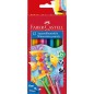 Faber-Castell Crayons aquarelle de couleur classique paquet de 12 crayons de couleur aquarelle hexagonaux + pinceau