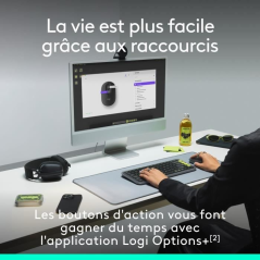 Sans fil Logitech Pop Mouse Rose - Confort et précision