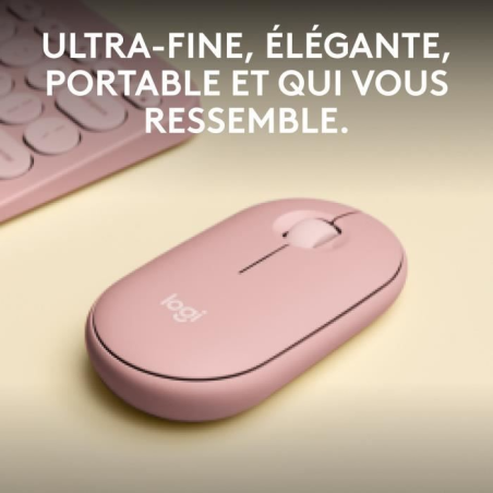 Souris sans fil Logitech Pebble Mouse 2 M350s - Rose