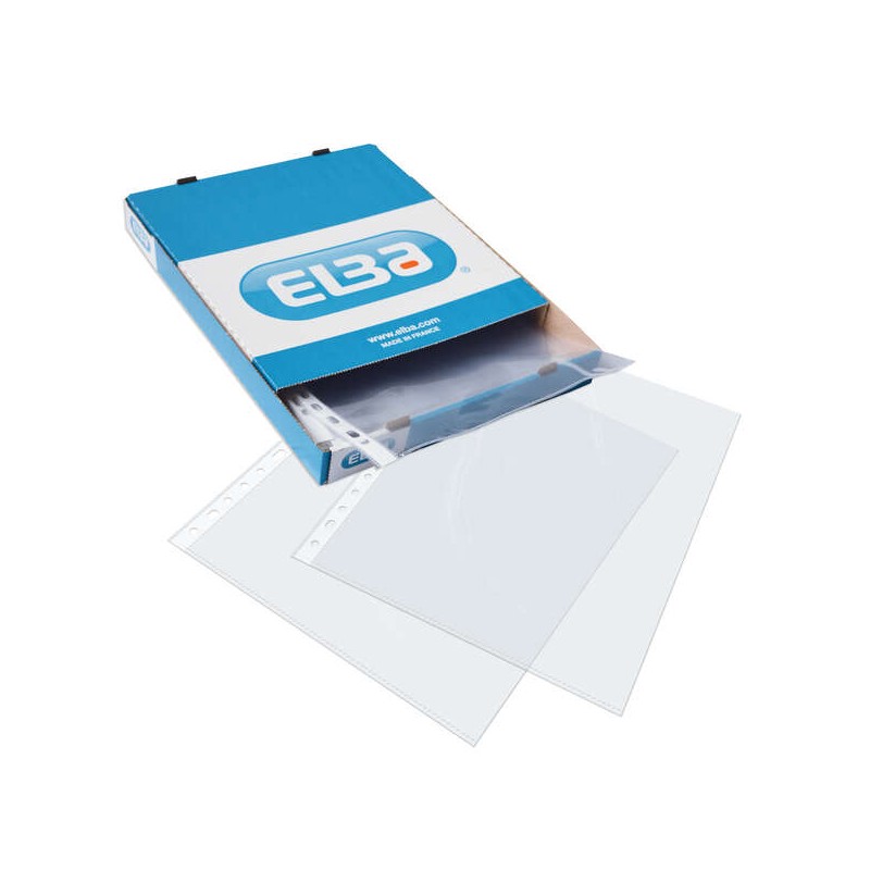 Elba Pack de 100 Couvertures Standard Folio Multi-trous - Matériau PP 70? - Transparent et résistant