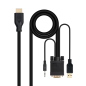 Câble convertisseur VGA vers HDMI Nanocable - VGA/M-HDMI/M + audio - 1,8 m - Noir
