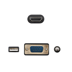 Câble convertisseur VGA vers HDMI Nanocable - VGA/M-HDMI/M + audio - 1,8 m - Noir