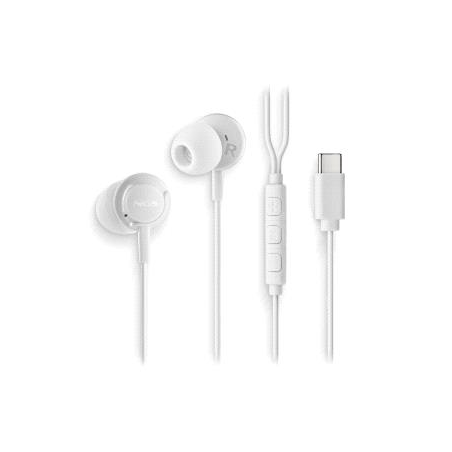 Écouteurs intra-auriculaires NGS CROSS STEP avec microphone - USB-C - Bouton multifonction - Couleur blanche
