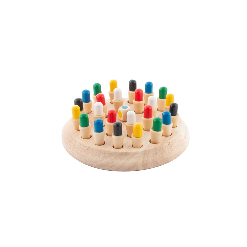 Jeu d'échecs mémoire Taeda d'Innovagoods - Bois - 26 pièces - 17 x 6 cm - Multicolore