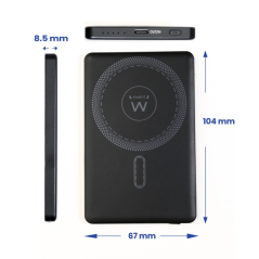 Batterie externe Ewent EW1160 Magsafe 5000 mAh 20 W PD et QC - USB-C - Noir