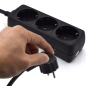 Multiprise 3 prises Ewent - Fiche Schuko 16 A - Noir
