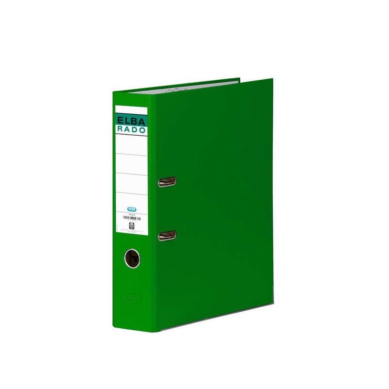 LOT de 10 Classeur à levier Elba Rado Chic Folio - Dos 80 mm - Extérieur doublé PVC - Intérieur papier vert