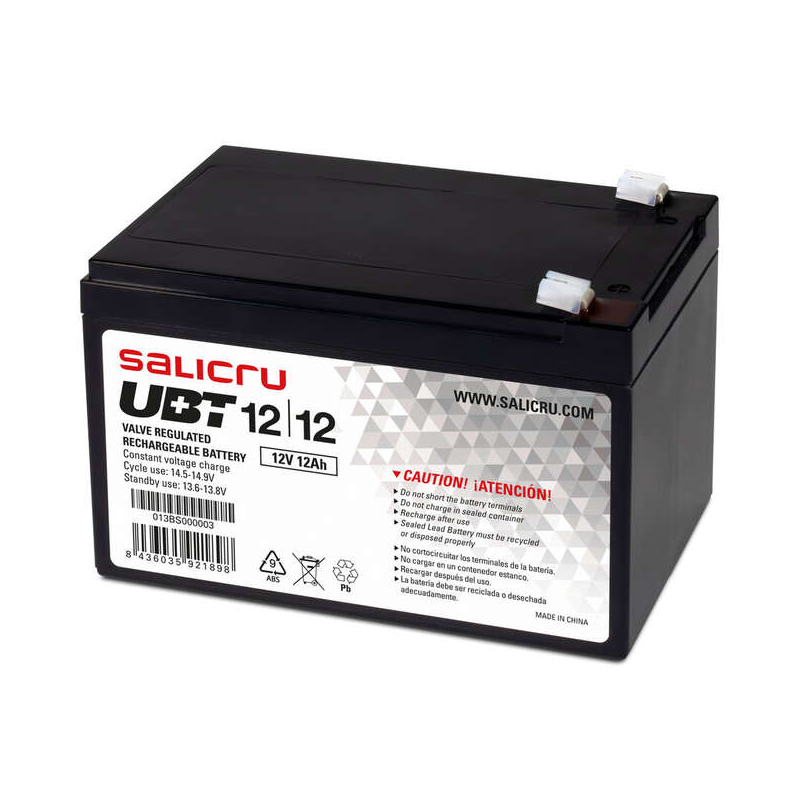 Batterie AGM rechargeable Salicru UBT 12/12 12 Ah / 12 V - Couleur noire