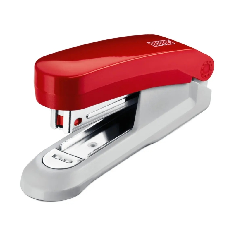 Agrafeuse de bureau Novus Evolution E15 - Jusqu'à 15 feuilles - Agrafage serré et tapotement - Comprend 200 agrafes n° 10 - Roug