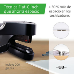 Agrafeuse à pince Novus B 36FC re+new - Jusqu'à 20 feuilles - Fabriquée avec 91 % de plastique recyclé - Agrafage à plat - Noire