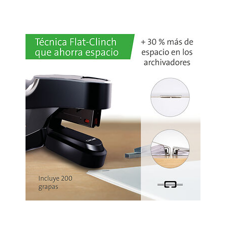 Agrafeuse à pince Novus B 36FC re+new - Jusqu'à 20 feuilles - Fabriquée avec 91 % de plastique recyclé - Agrafage à plat - Noire