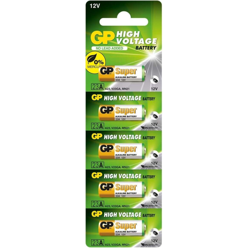 GP Lot de 5 piles alcalines 23A 12V